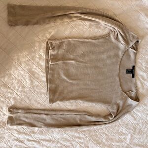 Forever 21 Ribbed Knit Top - Beige